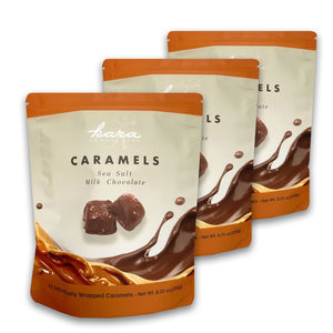 Sea Salt Chocolate Covered Caramels Individually Wrapped 3pk 15 Ct Pouches, 18.75 oz, Approx. 45 pc